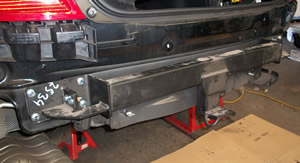 Towbar being fitted to W204 C-Class Mercedes